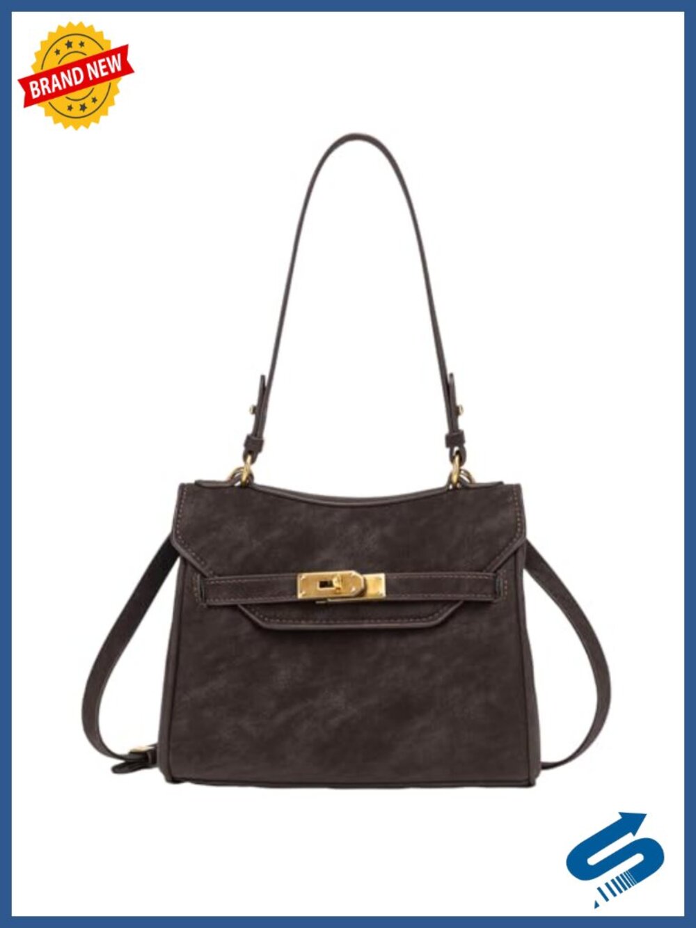 Woven Suede Crossbody Bag with Top Handle Small Handbag